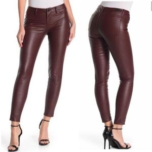 New Blank NYC Revolve Faux Vegan Leather Oxblood Red Skinny Pants Women’s 25